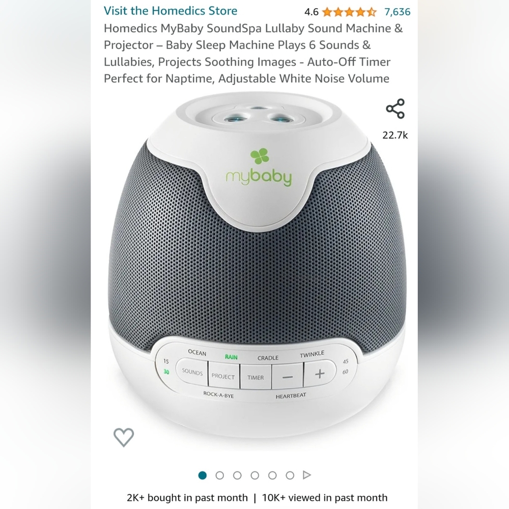 Homedics Mybaby Soundspa Plays Lulabies and Projects pictures